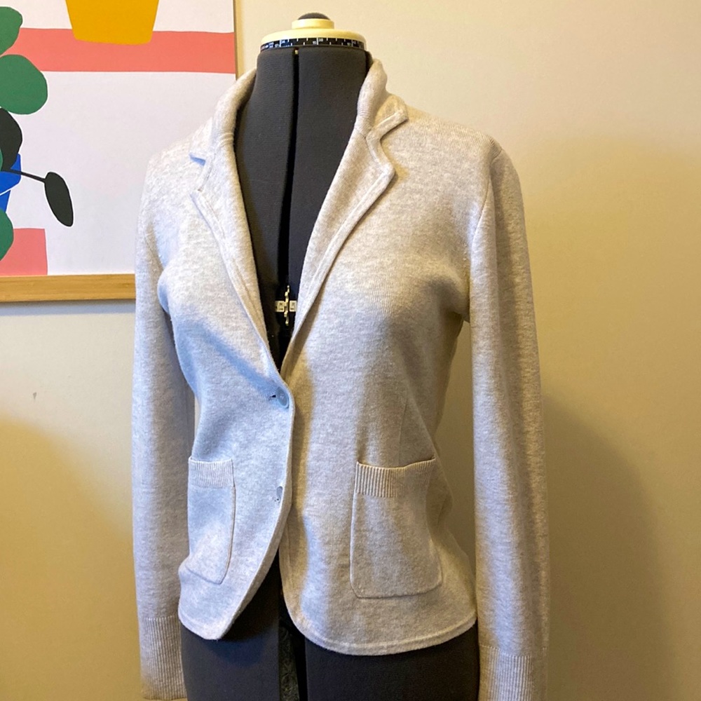 J.Crew sweater blazer - xs - oatmeal color- cotton/wool blend